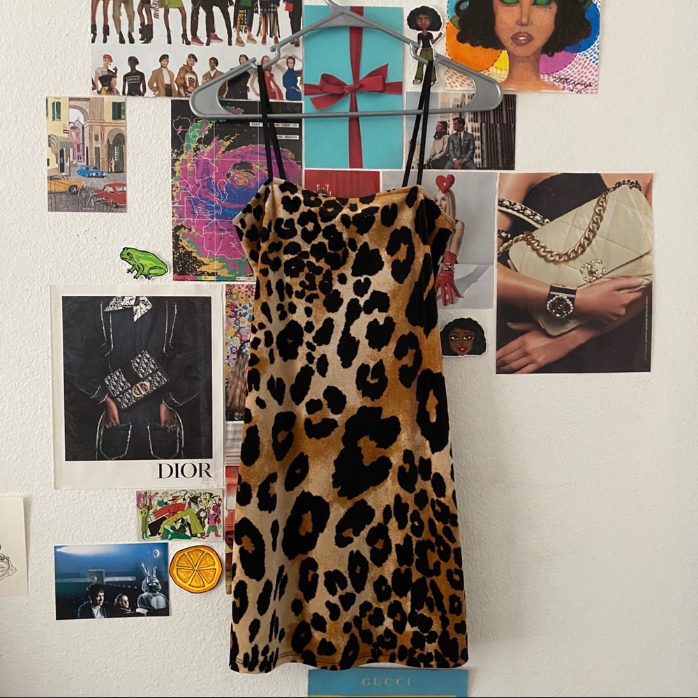 cheetah print mini dress